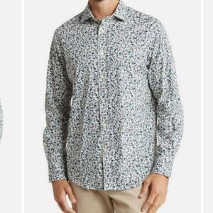 Thomas Dean floral print shirt size S